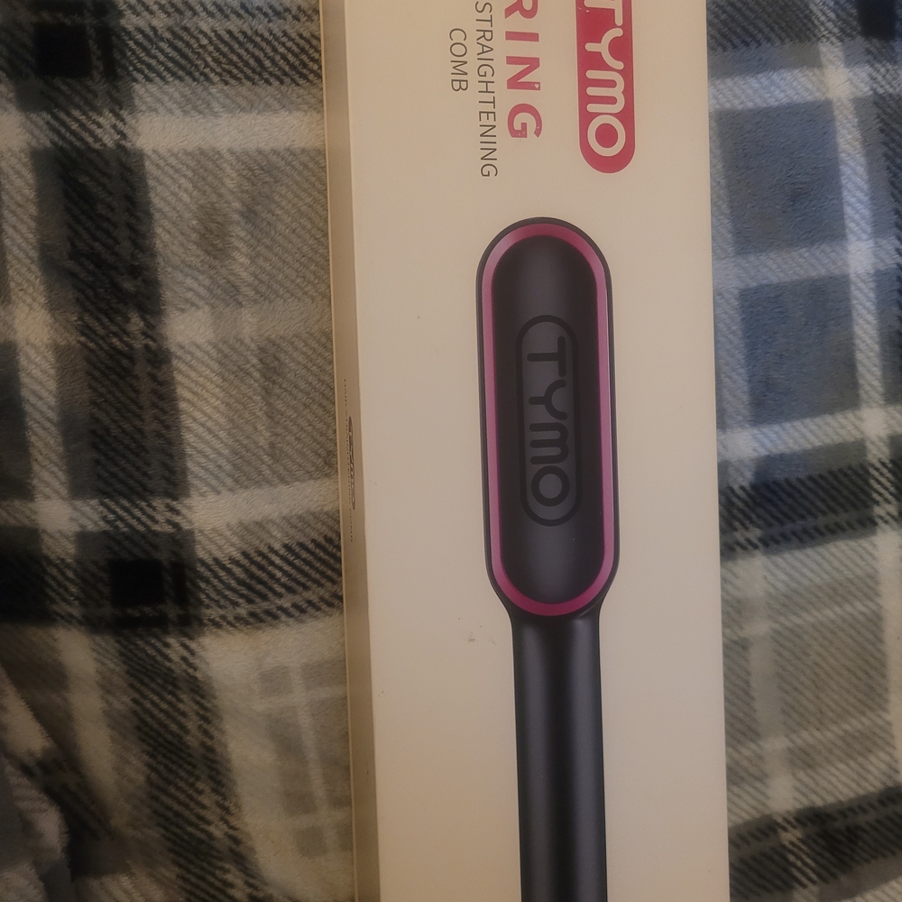 Heated Tymo Hair Straightening Comb - Black and Pink